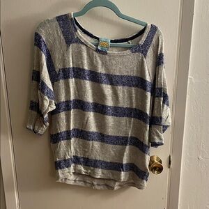 C&C California Blue and Gray Knit Top